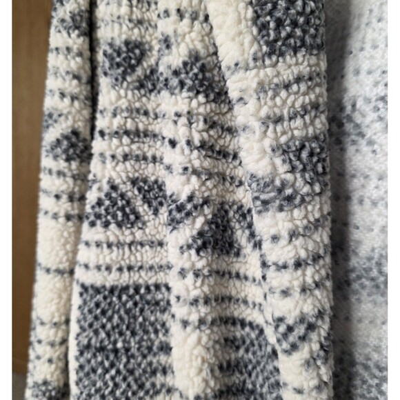 Billabong Montreal Fleece Jacket Size Small Polar Gray Aztec Longline Cozy - Picture 2 of 8